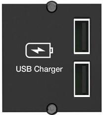 Модуль Bachmann USB Double Charger, 40.1 x 37 мм, черный цв.