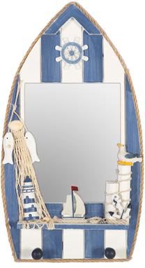 Spogulis Home4you Beach House, stiprināms, 22 cm x 41 cm, zila krās./balta krās.
