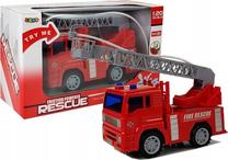 Rotaļu ugunsdzēsēju mašīna Lean Toys Friction Powered Rescue, 1:20, sarkana krās.