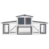 Grauzēju būris VLX Large Rabbit Hutch, 204 cm x 45 cm x 85 cm, balta krās./pelēka krās.