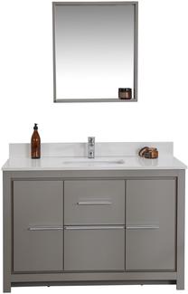 Vannas istabas mēbeļu komplekts Kalune Design Superior 48, balta krās./pelēka krās., 54 cm x 120 cm x 86 cm