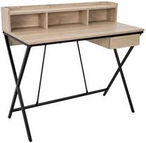 Rakstāmgalds un plaukts Akord Furniture Factory Flexo, 50 cm x 100 cm, 89.5 cm, melns krās./sonoma ozola krās.