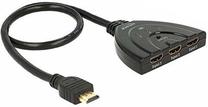 Vads Delock 18600 HDMI HDMI x 3, HDMI male, 0.5 m, melna krās.
