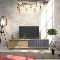 ТВ стол Kalune Design Newyork, антрацитовый цв./дубовый цв., 180 см x 35 см x 45 см