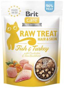 Skanėstas katėms Brit Raw Treat Hair & Skin, žuvis/kalakutiena, 0.04 kg