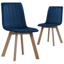 Krēslu komplekts VLX 248202 248202, zila krās., 57 cm x 45 cm x 89 cm, 2 gab.