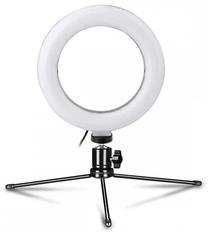 Žiedinė lempa Platinet PMRL6 Vlog LED Desktop 6", balta sp.