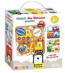 Пазл Bananapanda Match The Vehicles, 22 см x 23.5 см, 24 шт., многоцветный