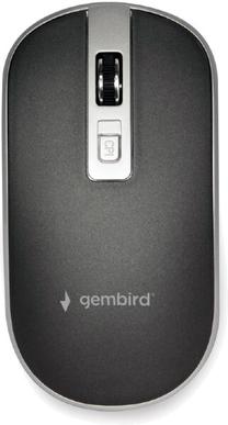 Беспроводная компьютерная мышь Gembird MUSW-4B-06-BS, nano usb, серебристый цв./черный цв.