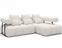 Kampinė sofa Levvi, balta sp., 184 x 260 cm x 102 cm