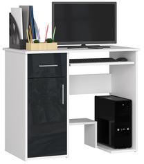 Rašomasis stalas su spintele Akord Jay, 90 cm x 50 cm, 74 cm, balta sp./grafito sp.