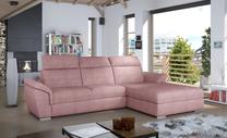 Kampinė sofa Trevisco Omega 91, rožinė sp., dešininė, 212 x 272 cm x 100 cm