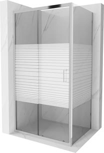 Dušas kabīne Mexen Apia, taisnstūrveida, bez paliktņa, 80 cm x 140 cm x 190 cm, hroma krās./rūdītais