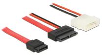 Vads Delock Slim SATA 7+6 pin female, SATA 7 pin + 2 pin power male, 0.15 m