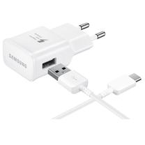 Kelioninis įkroviklis Samsung EP-TA20EWE, USB Type C/USB, 120 cm, balta sp., 15 W
