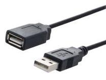 Vads Savio USB 2.0 A male, USB 2.0 A female, 0.8 m, melna krās.