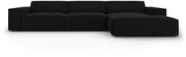 Kampinė sofa Micadoni Home Jodie 4 Seats, juoda sp., dešininė, 284 x 166 cm x 70 cm