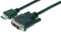 Laidas Assmann HDMI male, DVI-D male, 10 m, juoda sp.