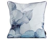Dekoratyvinės pagalvėlės užvalkalas Flowers 15, balta/žydra, 45 cm x 45 cm