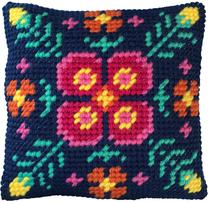 Izšūšanas komplekts Diamond Dotz Pillow Fern Mandala, daudzkrāsaina