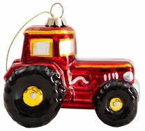 Eglītes rotājums Homla Glasso Tractor, sarkana krās., stikls