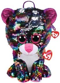 Mīkstā rotaļlieta TY Fashion Plush Sequin Backpack Dotty Leopard, daudzkrāsaina, 33 cm