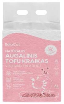 Kačių kraikas BeloCat Tofu Cherry Blossom Scent, organinis (sušokantis), 2.5 kg, 6 l