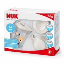 Vaikiška gertuvė Nuk Learn To Drink, 6+ mėn., plastikas, skaidri sp./balta sp./geltona sp.