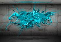 Fototapetas Artgeist Blue Ink Blot 4XLFT18, 280 cm x 280 cm