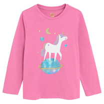 Футболка с длинными рукавами, классическая, для девочек Cool Club Unicorn CCG2712505, розовый цв., 122 см