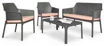 Lauko baldų komplektas Net Relax, antracito sp., 4 vietų