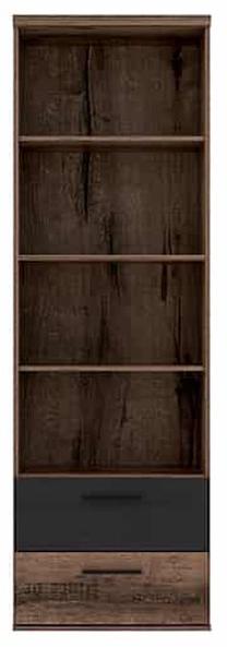 Pastatoma lentyna Forte Jacky JCKR712-N09T, juoda sp./tamsaus ąžuolo sp., 189 cm x 60.2 cm x 34.8 cm