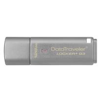 USB atmintinė Kingston DataTraveler Locker+ G3 DataTraveler Locker+ G3, sidabro sp., 128 GB
