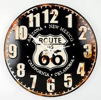Sienas kvarca pulkstenis Techno Line Vintage Retro Route 66, brūna krās./melna krās., 40 cm x 40 cm, 40 cm