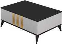 Kavos staliukas Kalune Design Gold, antracito sp./balta sp., 60 cm x 90 cm x 36 cm