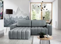Kampinė sofa Bonett Solar 70, pilka sp., kairinė, 175 x 250 cm x 92 cm
