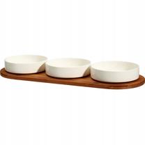 Serviravimo rinkinys Secret de Gourmet Aperio, 390 ml, 50 cm x 18.5 cm, Ø 15 cm, ruda sp./balta sp., keramika/bambukas