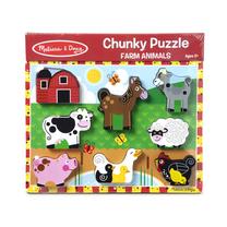 Обучающий деревянный пазл, ферма Melissa & Doug, 8 шт.