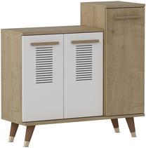 Batų spintelė Kalune Design Asimo, ąžuolo sp./balta sp., 35 cm x 90 cm x 90.6 cm