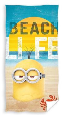 Vaikiškas rankšluostis Minions Beach Life RDC-426, geltona sp./mėlyna sp., 140 cm x 70 cm
