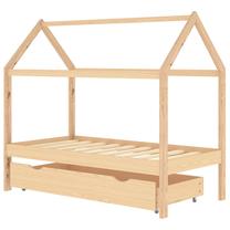 Lova viengulė VLX Wooden Kids 322137, 80 x 160 cm, pušies sp, be čiužinio, su grotelėmis