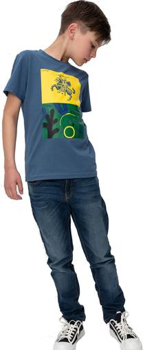 Bērnu krekls, bērniem Audimas Junior, zila krās./dzeltena krās./zaļa krās., 140 cm