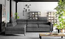 Kampinė sofa Kairos Dora 95, pilka sp., kairinė, 197 x 265 cm x 95 cm