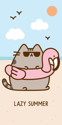 Bērnu dvielis Mariall Pusheen RDC-439, brūna krās./gaiši zila krās., 140 cm x 70 cm