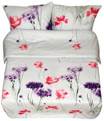 Пододеяльник Rustilė Field Flowers 1186, белый цв./зеленый цв./розовый цв., 135 см x 200 см