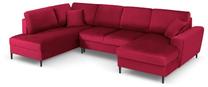 Sofa-lova Micadoni Home Moghan Velvet Panoramic, raudona sp., kairinė, 313 x 194 cm x 88 cm