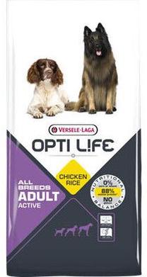 Сухой корм для собак Versele-Laga Opti Life All Breeds Adult Active Chicken & Rice, курица/рис, 12.5 кг