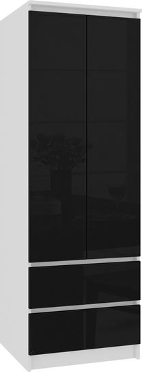 Spinta Akord Furniture Factory Star K60, balta sp./juoda sp., 60 cm x 51.5 cm x 180 cm