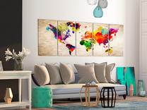Reprodukcija Artgeist World Map: Painted World N6861-DKXL, 225 cm x 90 cm