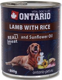Mitrā barība (konservi) suņiem Ontario, jēra gaļa, 0.8 kg